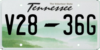 TN license plate V2836G