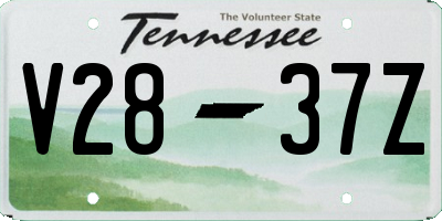 TN license plate V2837Z
