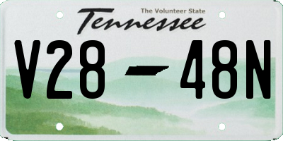 TN license plate V2848N