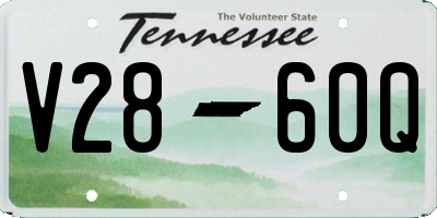 TN license plate V2860Q