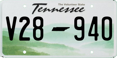 TN license plate V2894O