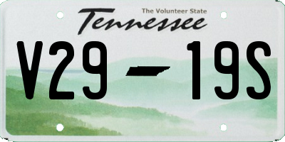 TN license plate V2919S