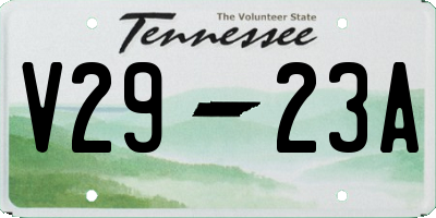 TN license plate V2923A