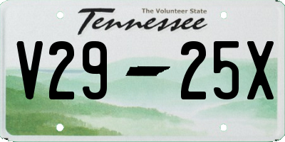 TN license plate V2925X