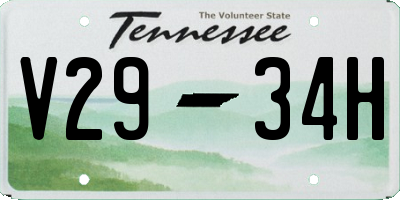TN license plate V2934H