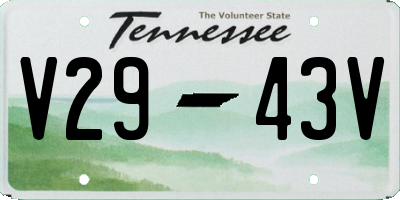 TN license plate V2943V