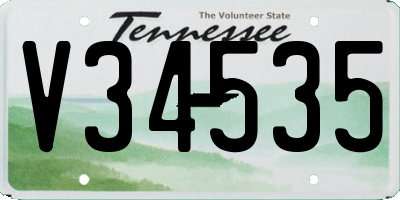 TN license plate V34535