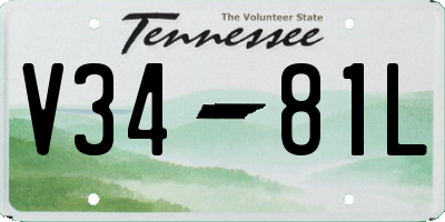 TN license plate V3481L