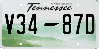 TN license plate V3487D