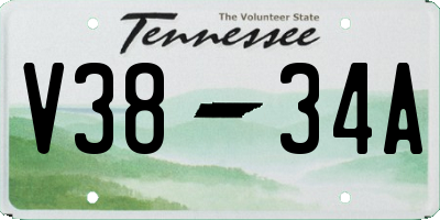 TN license plate V3834A