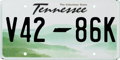 TN license plate V4286K