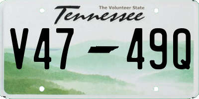 TN license plate V4749Q