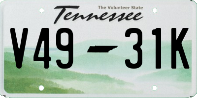 TN license plate V4931K