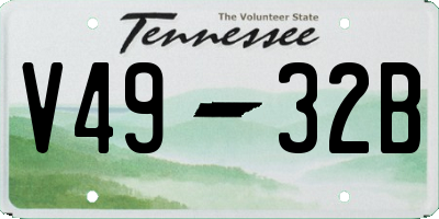 TN license plate V4932B