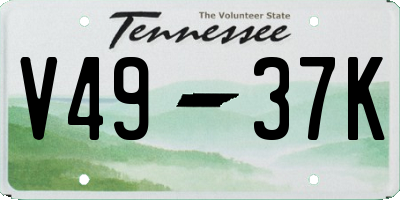 TN license plate V4937K