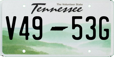 TN license plate V4953G