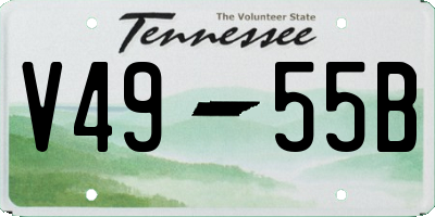 TN license plate V4955B