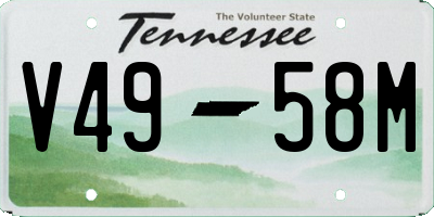 TN license plate V4958M