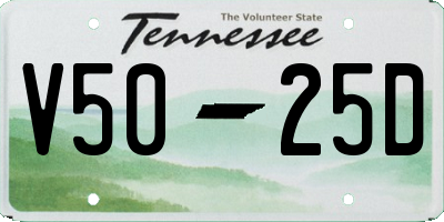 TN license plate V5025D