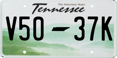 TN license plate V5037K