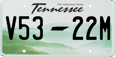 TN license plate V5322M