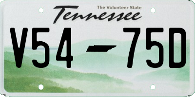 TN license plate V5475D