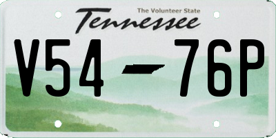 TN license plate V5476P