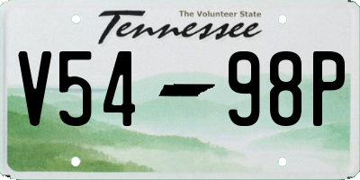 TN license plate V5498P