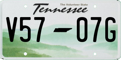 TN license plate V5707G