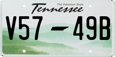 TN license plate V5749B