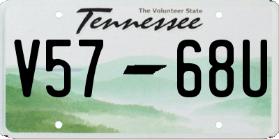 TN license plate V5768U