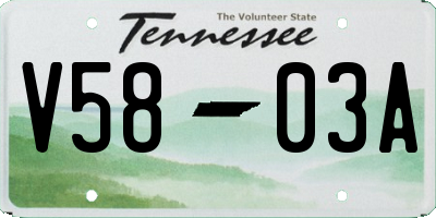 TN license plate V5803A