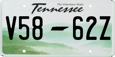 TN license plate V5862Z