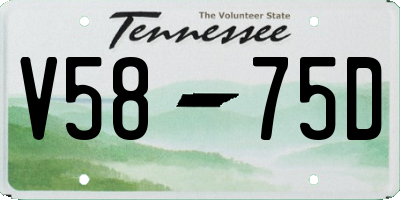 TN license plate V5875D