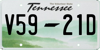 TN license plate V5921D
