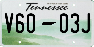 TN license plate V6003J