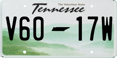 TN license plate V6017W
