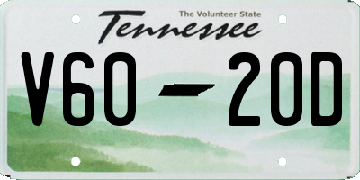 TN license plate V6020D