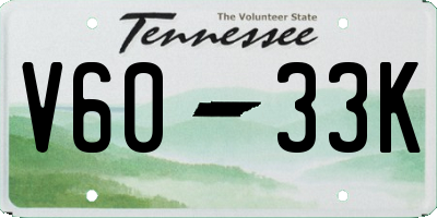 TN license plate V6033K