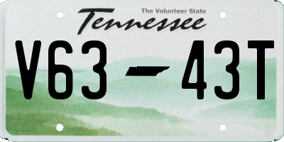 TN license plate V6343T