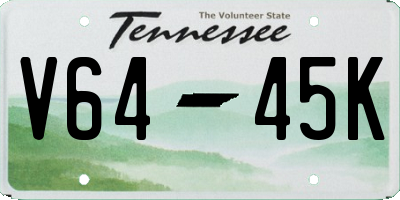 TN license plate V6445K