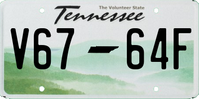 TN license plate V6764F