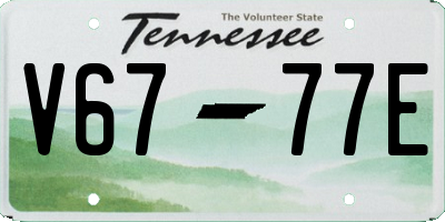 TN license plate V6777E