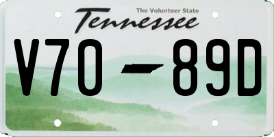 TN license plate V7089D