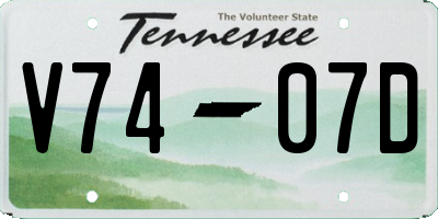 TN license plate V7407D