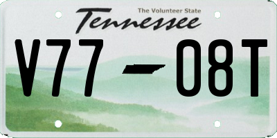 TN license plate V7708T