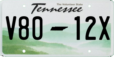 TN license plate V8012X