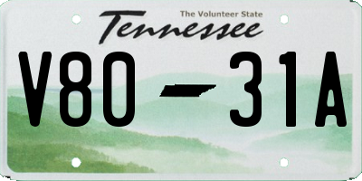 TN license plate V8031A