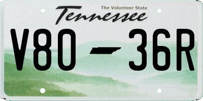 TN license plate V8036R