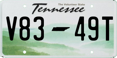 TN license plate V8349T